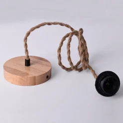 Lámpara colgante de yute y fibras naturales