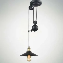 Lámpara colgante industrial polea