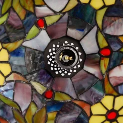 Lámpara colgante inspiración "Tiffany" con mosaico floral en cristal - 30cm