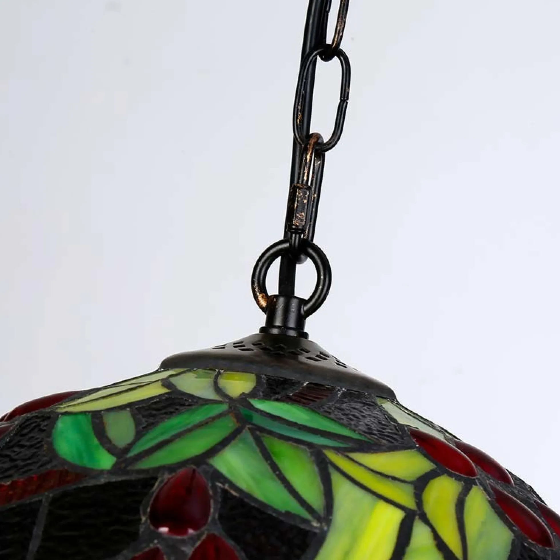 Lámpara colgante inspiración "Tiffany" con mosaico frutal en cristal
