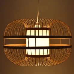 Lámpara colgante japonesa de bambú 