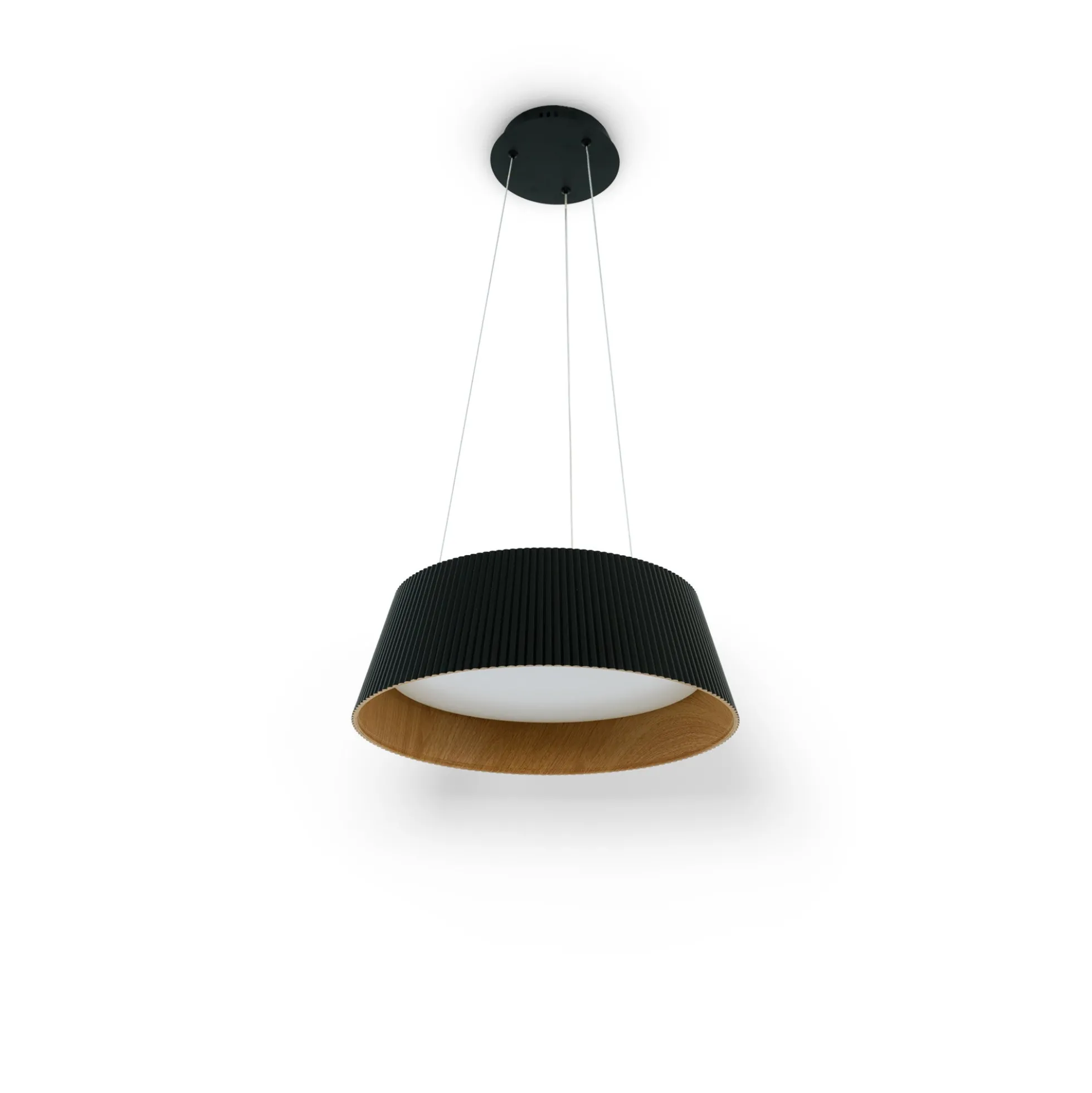 Lámpara colgante LED CCT 24W - Efecto madera - ø46cm