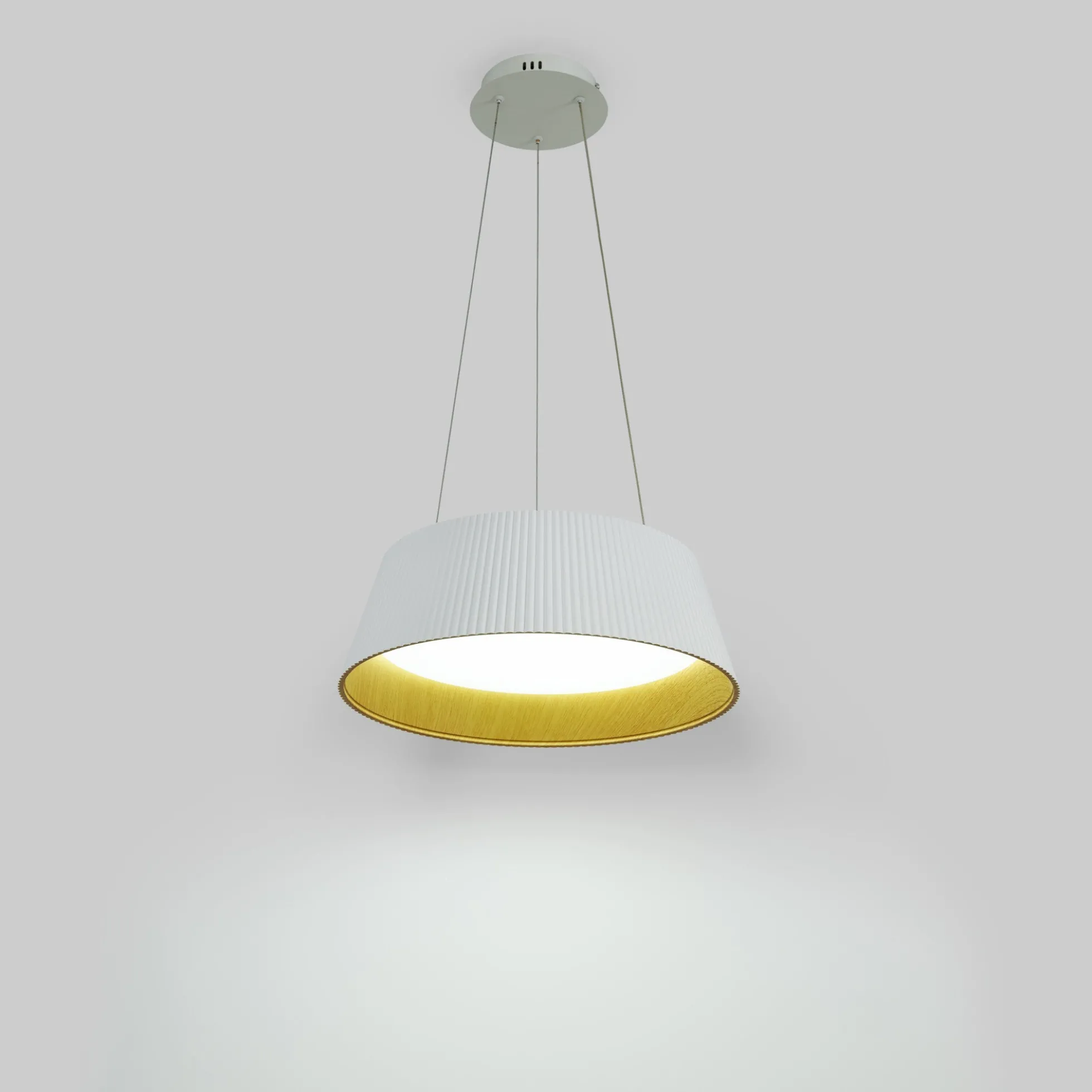 Lámpara colgante LED CCT 24W - Efecto madera - ø46cm