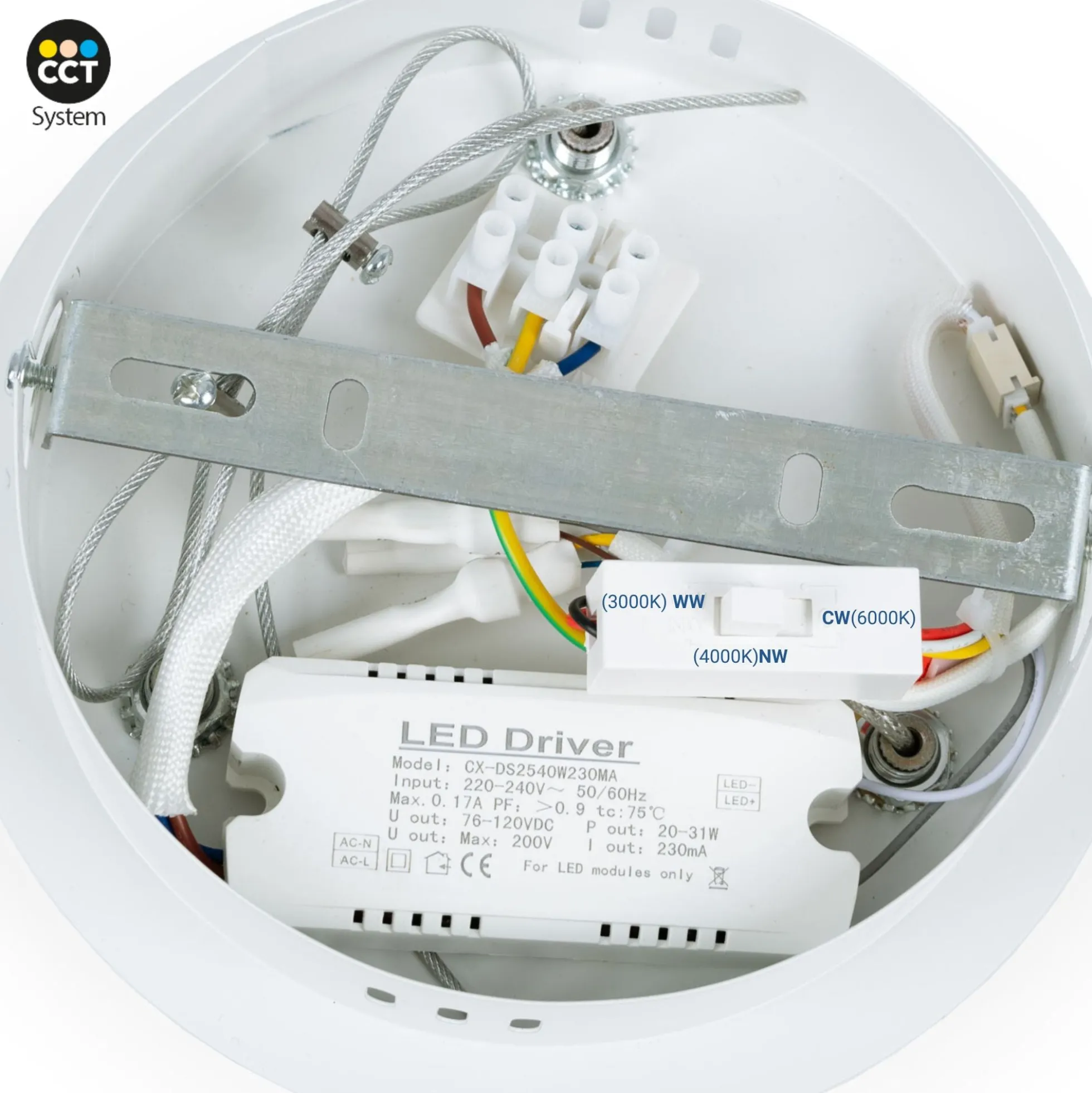 Lámpara colgante LED CCT 24W - Efecto madera - ø46cm