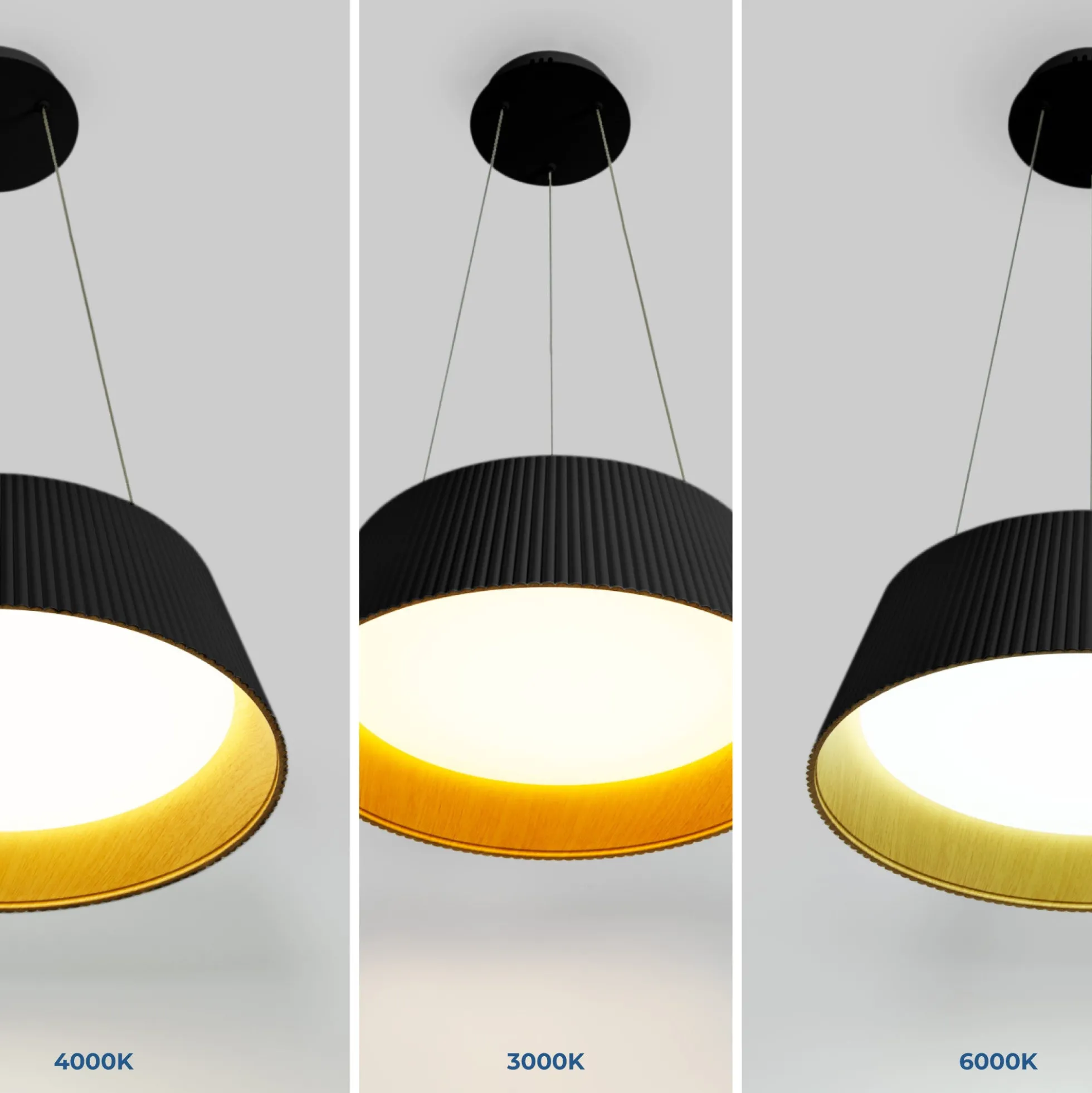 Lámpara colgante LED CCT 24W - Efecto madera - ø46cm