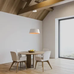 Lámpara colgante LED CCT 24W - Efecto madera - ø46cm