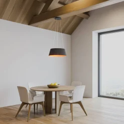 Lámpara colgante LED CCT 24W - Efecto madera - ø46cm