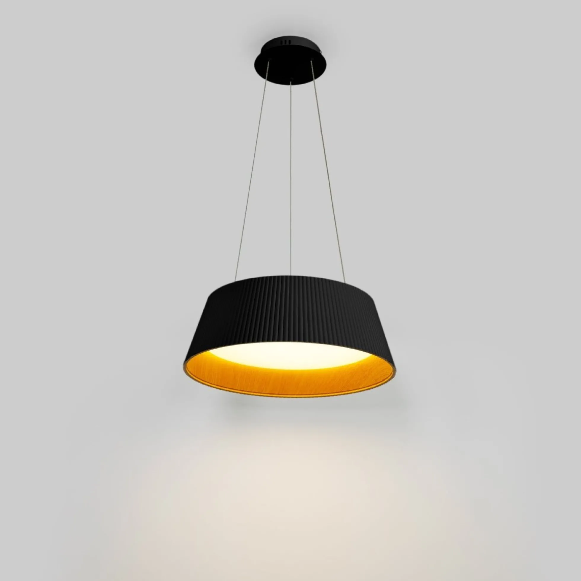 Lámpara colgante LED CCT 24W - Efecto madera - ø46cm