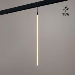 Lámpara colgante LED vertical para carril magnético - 48V - 15W - 2800K - Negra