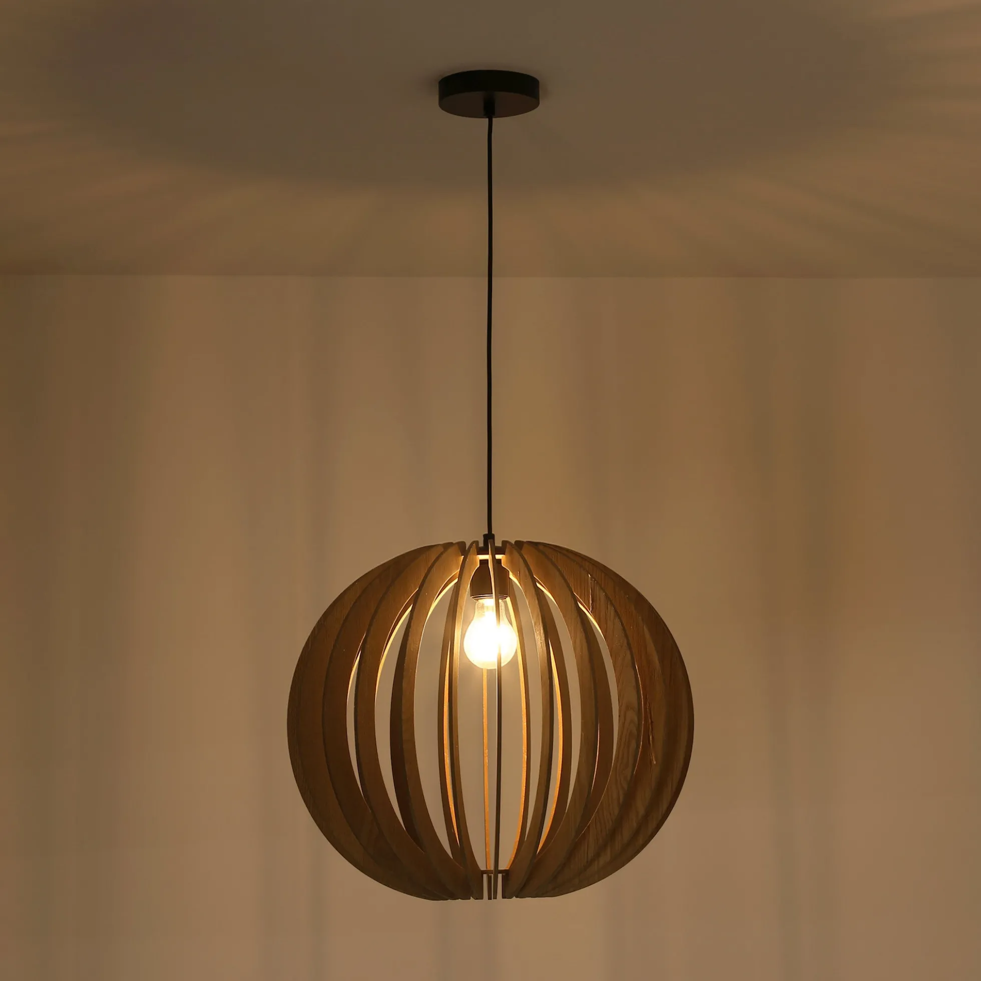 Lámpara colgante madera "BURMA" - Ø 45cm - E27