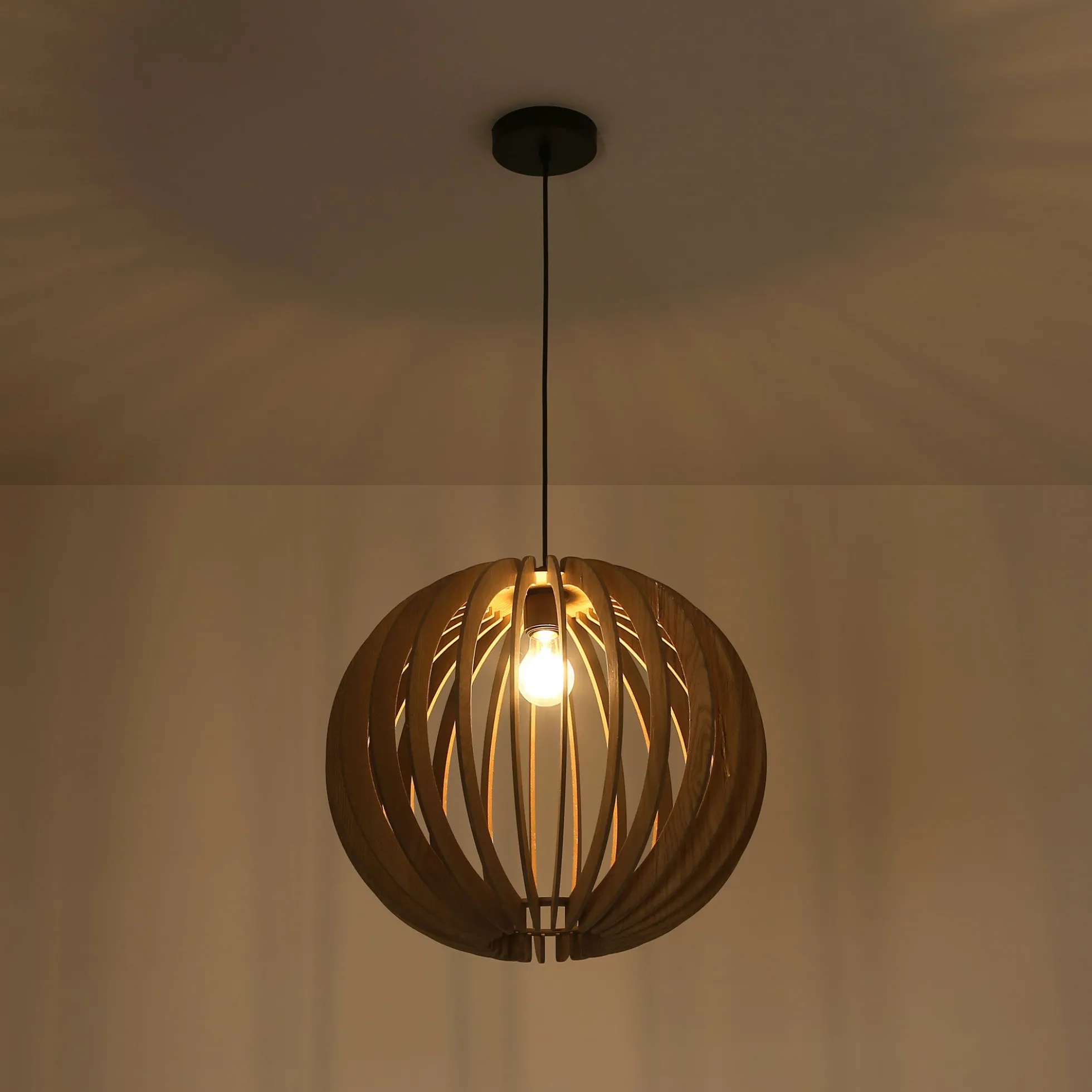 Lámpara colgante madera "BURMA" - Ø 45cm - E27