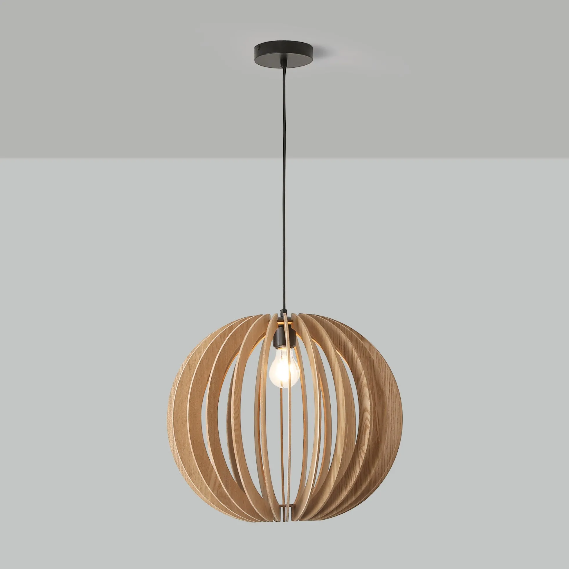 Lámpara colgante madera "BURMA" - Ø 45cm - E27