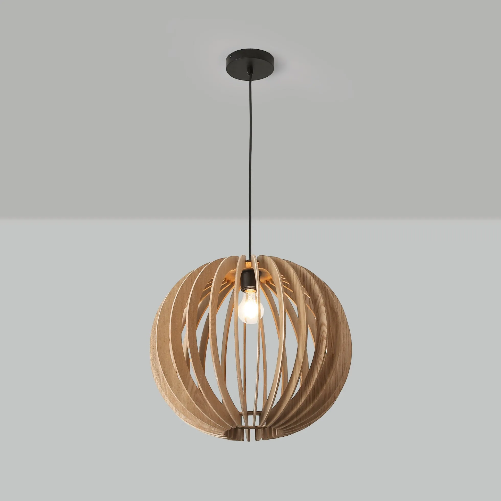 Lámpara colgante madera "BURMA" - Ø 45cm - E27