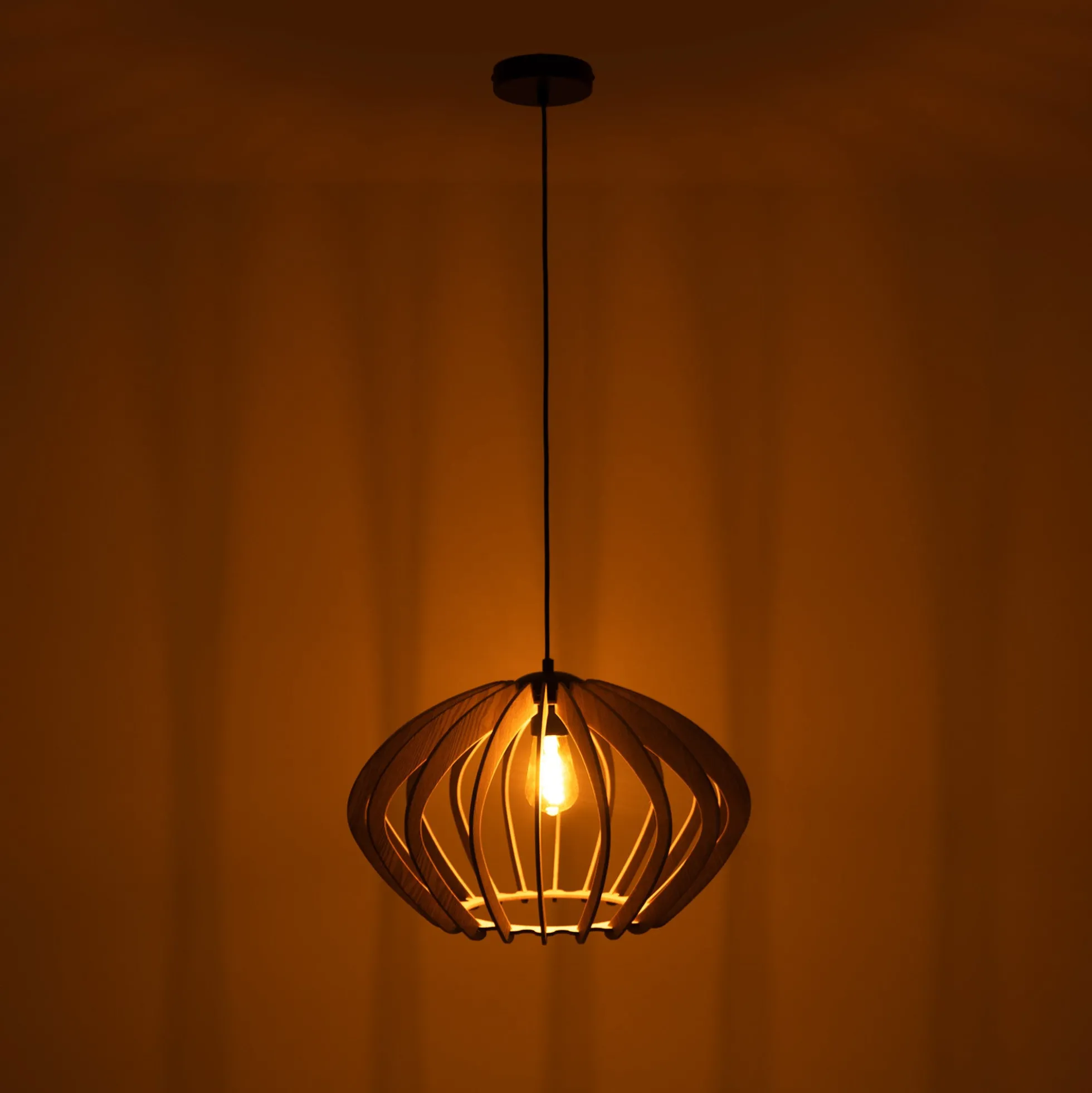 Lámpara colgante madera "Pili" - Ø 48cm - 1 x E27