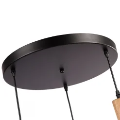 Lámpara colgante mimbre triple 