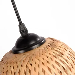 Lámpara colgante mimbre triple 