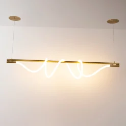 Lámpara colgante moderna neón ondulante 
