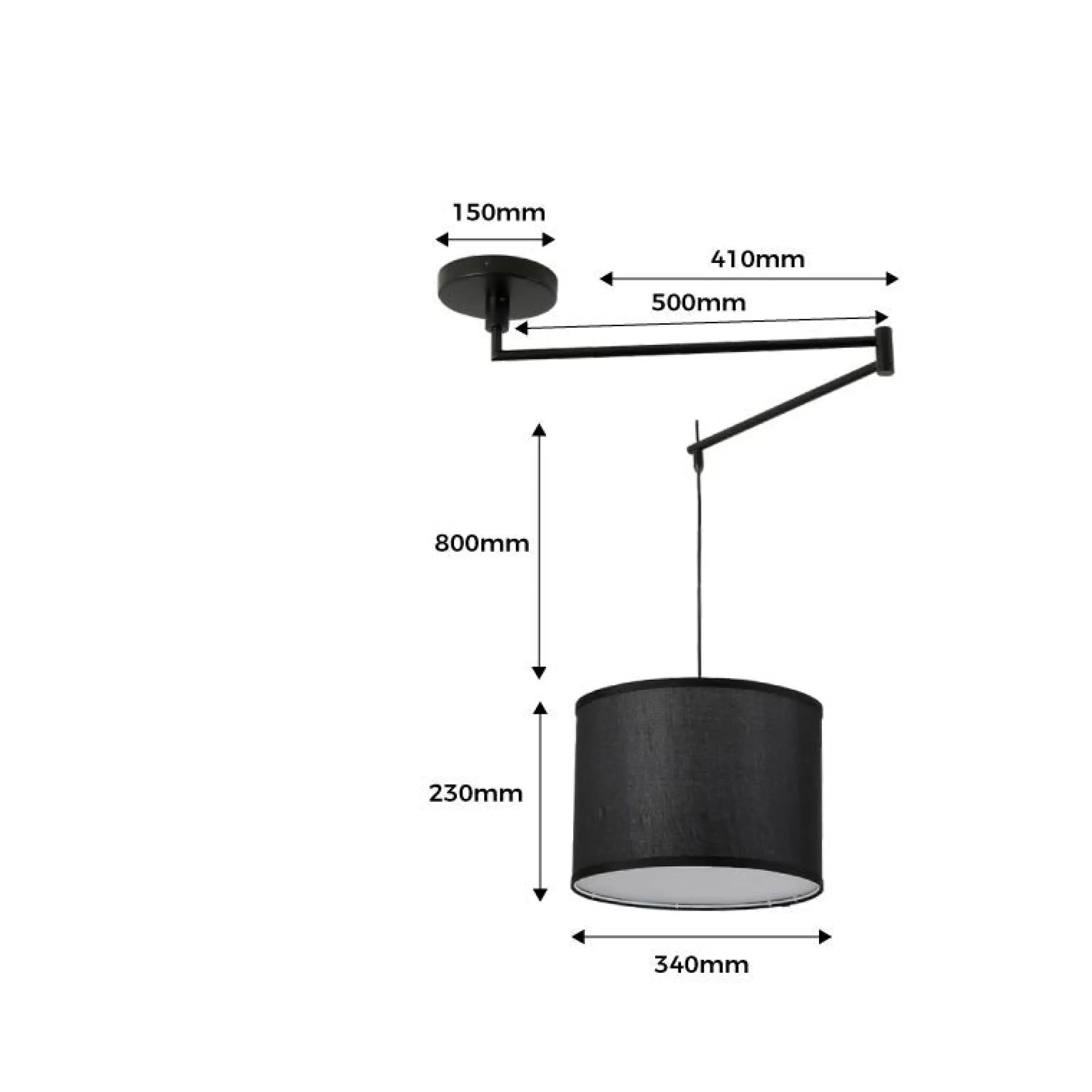 Lámpara Colgante "Neck" Articulada de Techo E27 con Brazo Giratorio
