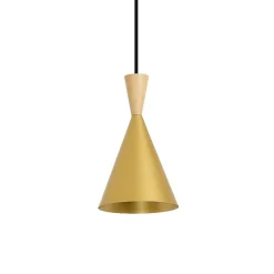 Lámpara colgante nórdica en metal y madera 