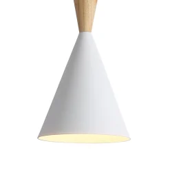 Lámpara colgante nórdica en metal y madera 