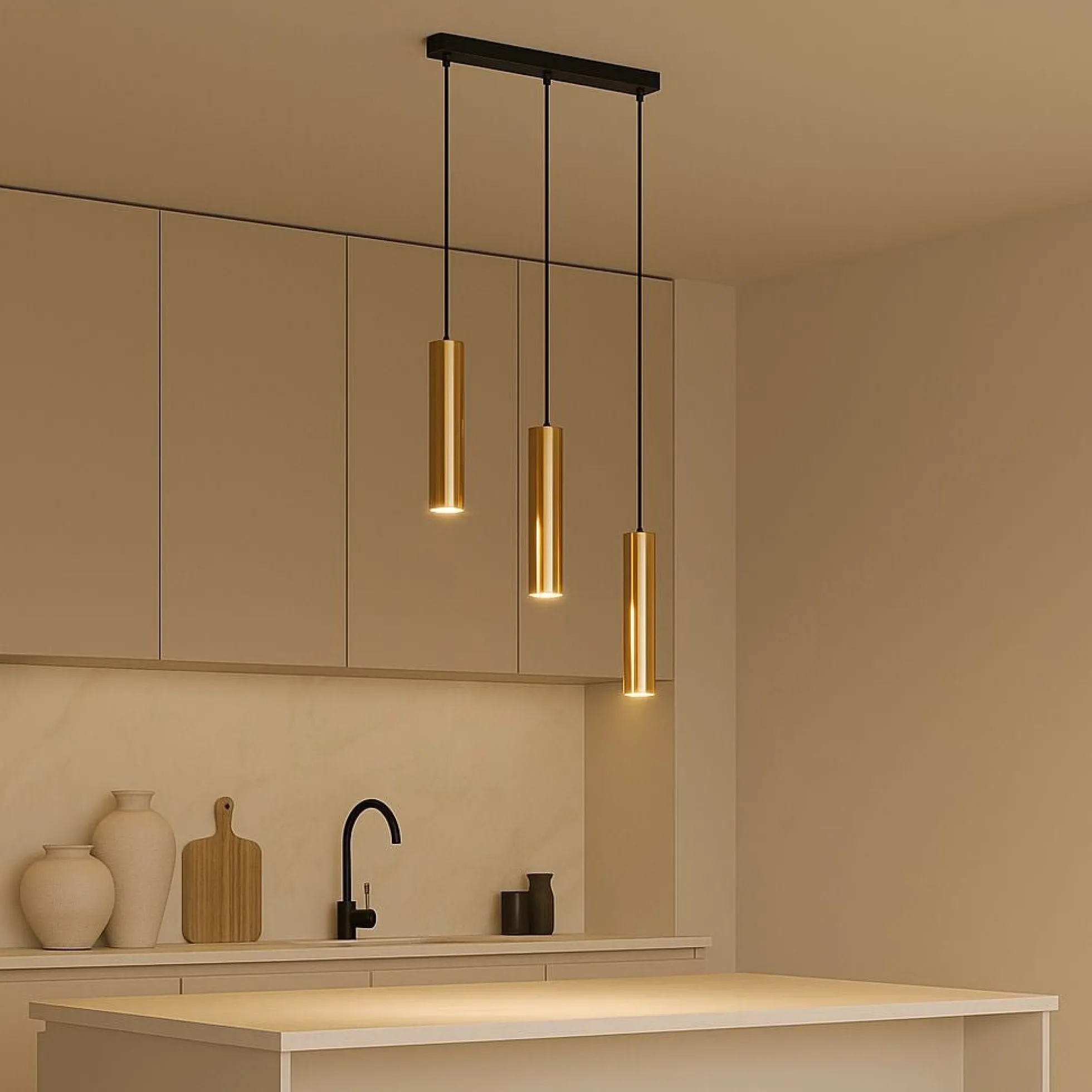 Lámpara colgante triple minimalista "Bila 3" - GU10