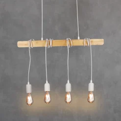 Lámpara colgante vintage madera 