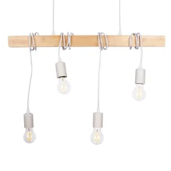 Lámpara colgante vintage madera 