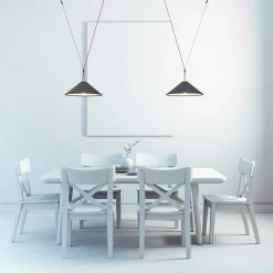 Lámpara cono configurable "Axia 2" - KIT 2 lámparas plato 12W + cinta textil eléctrica + accesorios