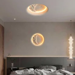 Lámpara de escayola trimless en forma de luna 