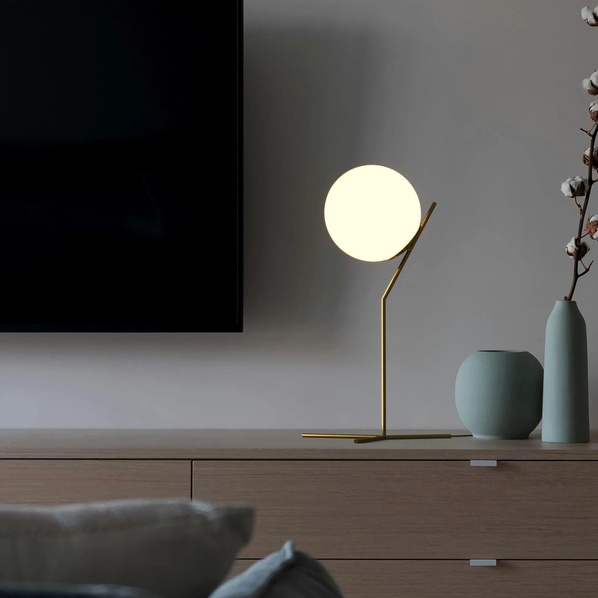 Lámpara de mesa bola cristal "NOLA" - E27 - Ø 25cm