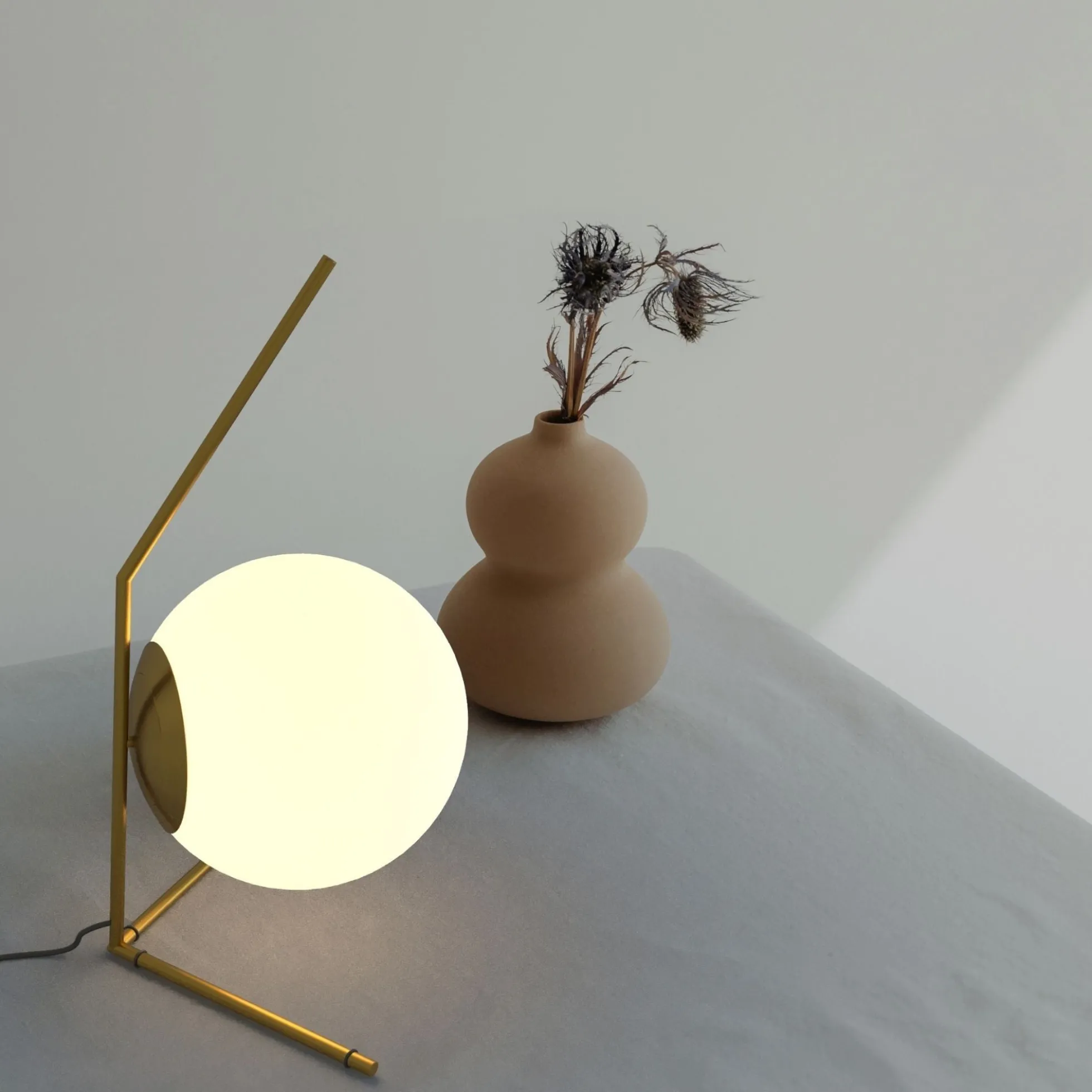 Lámpara de mesa bola cristal "OCTO 200" - E27 - Ø 22cm