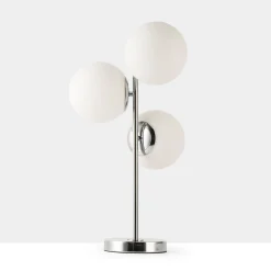 Lámpara de mesa bola cristal triple 