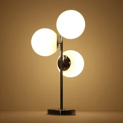 Lámpara de mesa bola cristal triple 