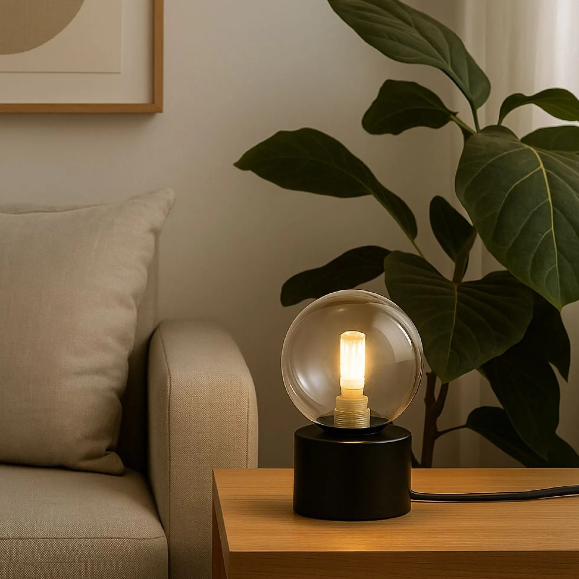 Lámpara de mesa con esfera de cristal "BASS" - G9