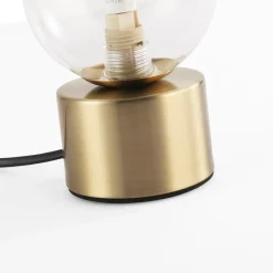 Lámpara de mesa con esfera de cristal