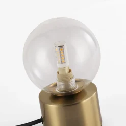 Lámpara de mesa con esfera de cristal