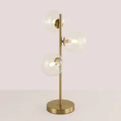Lámpara de mesa con esferas de cristal