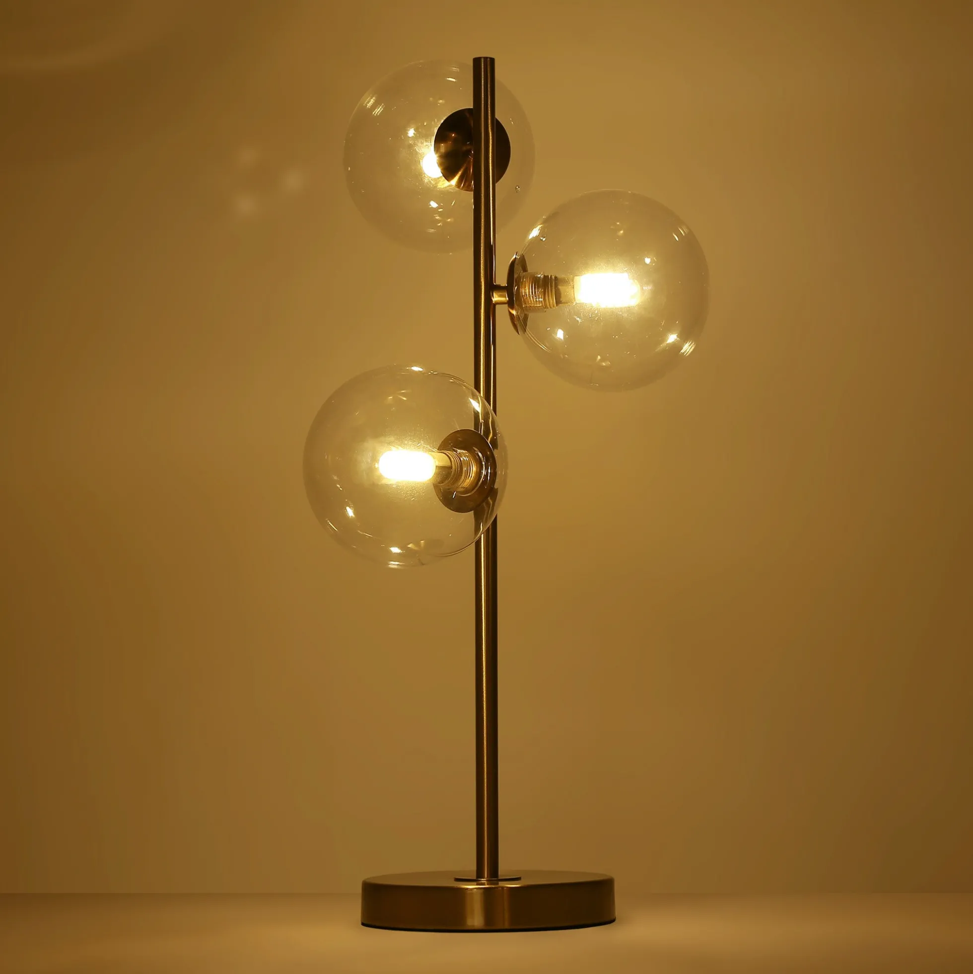Lámpara de mesa con esferas de cristal "COMI" - 3 x G9