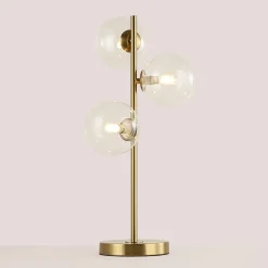 Lámpara de mesa con esferas de cristal