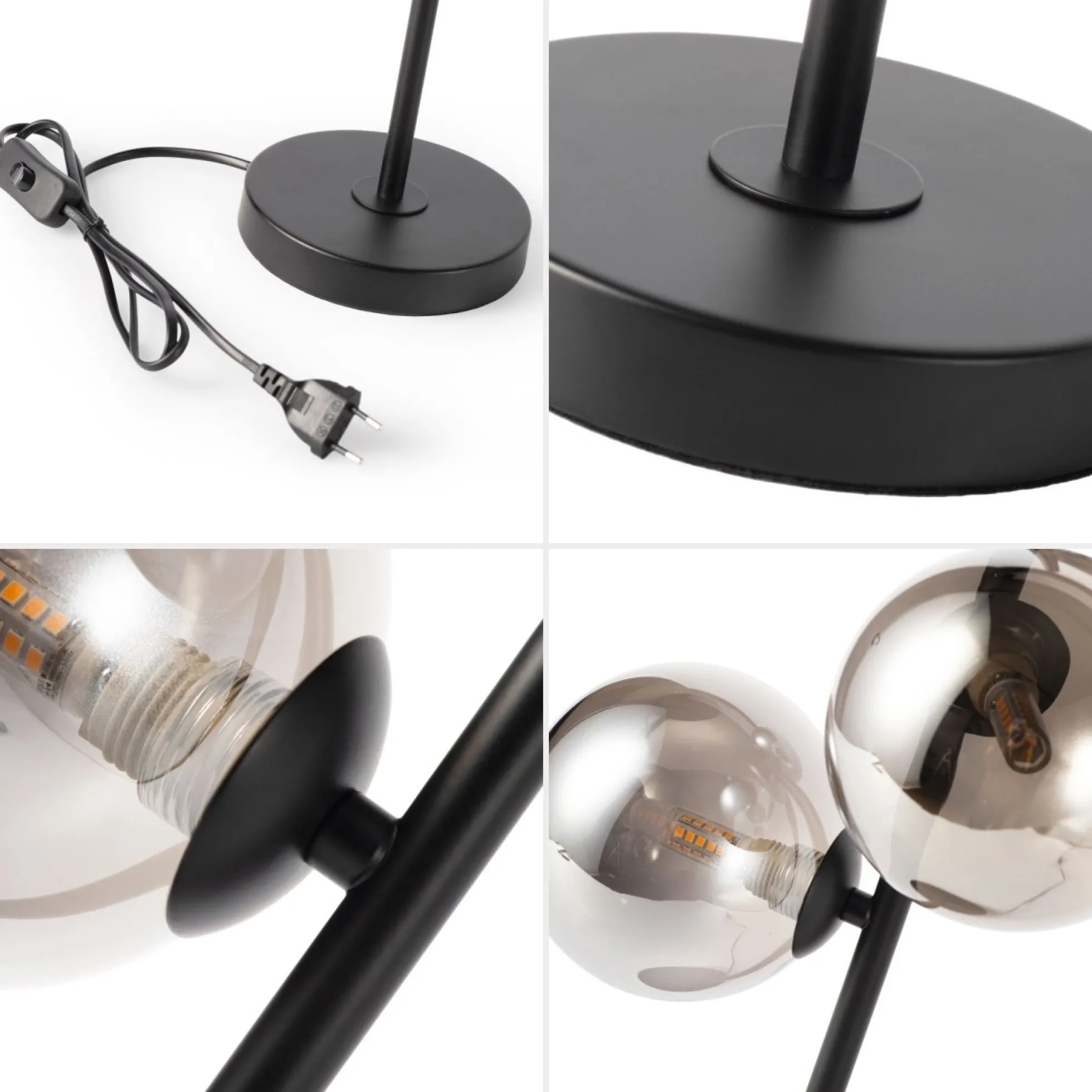Lámpara de mesa con esferas de cristal "COMI" - 3 x G9