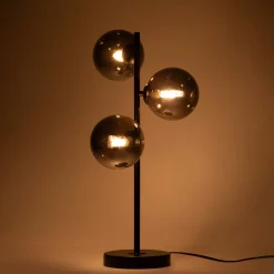 Lámpara de mesa con esferas de cristal