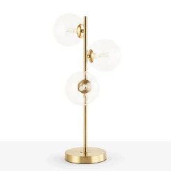 Lámpara de mesa con esferas de cristal