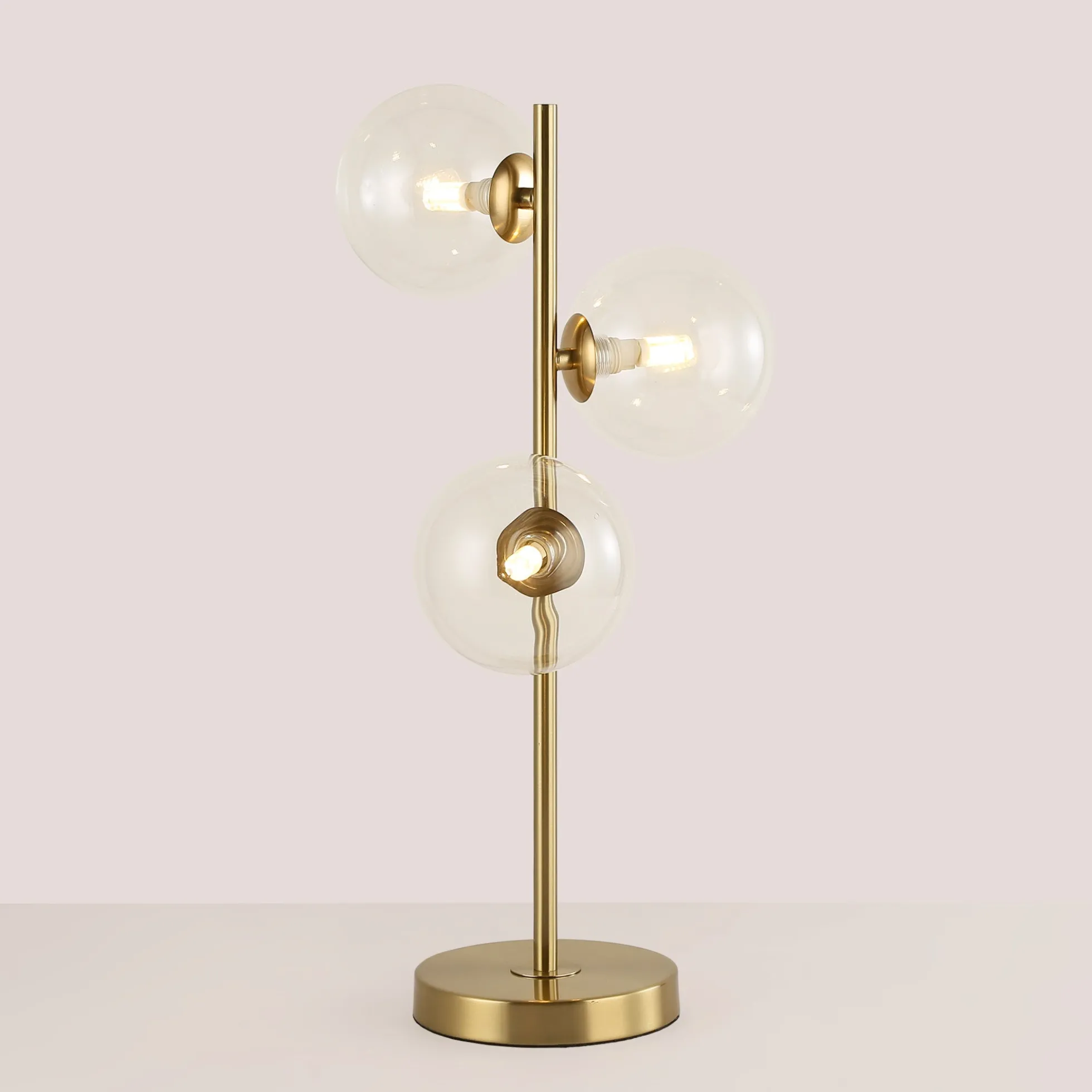 Lámpara de mesa con esferas de cristal "COMI" - 3 x G9