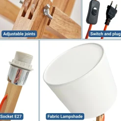 Lámpara de mesa de madera articulada 
