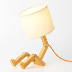 Lámpara de mesa de madera articulada 
