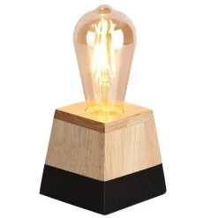 Lámpara de mesa de madera 