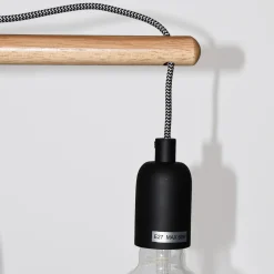 Lámpara de mesa de madera natural 