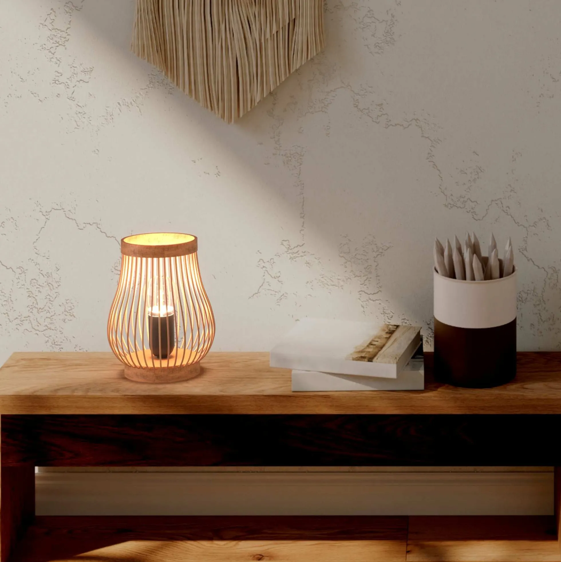 Lámpara de mesa de madera "Oca" - E27