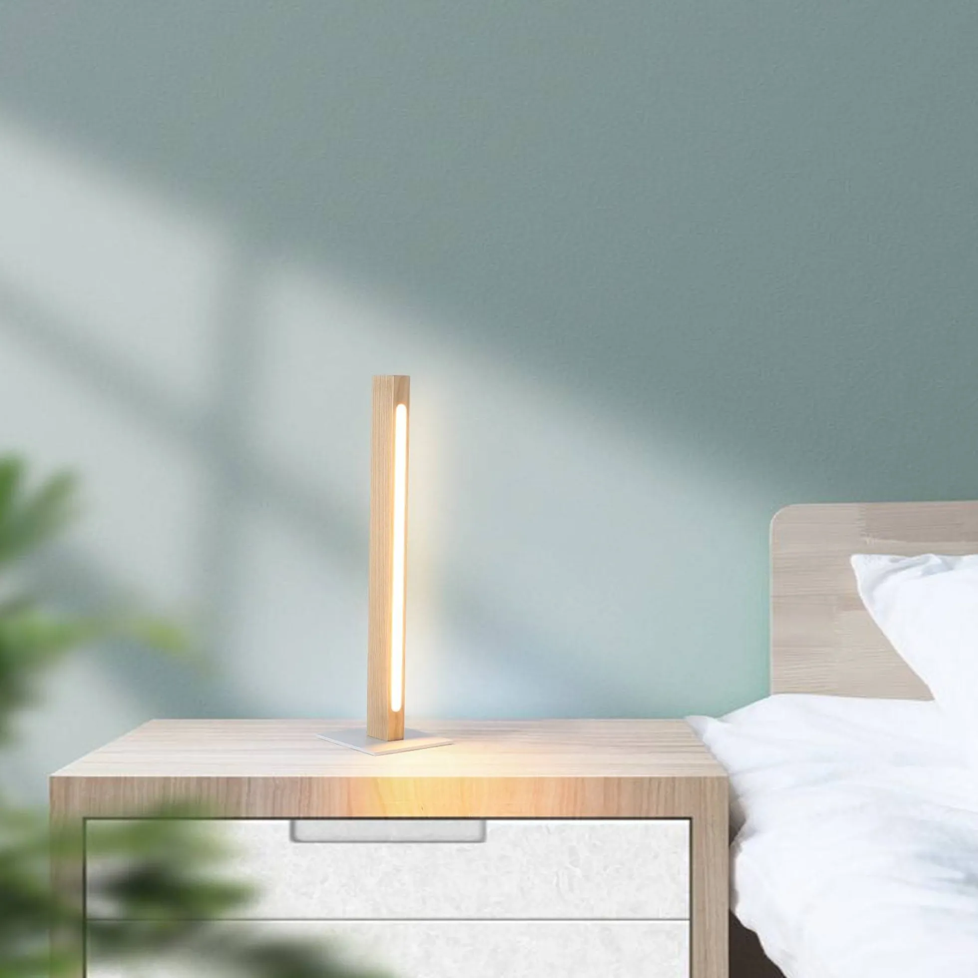 Lámpara de mesa de madera "TOAK" 10W dimable