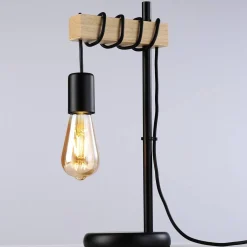 Lámpara de mesa de madera 